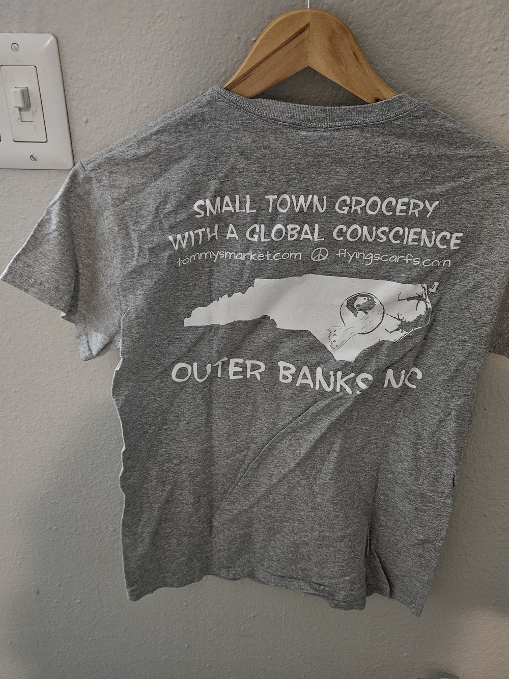 Gildan Gray Short-Sleeve Tee with White Natural Foods Logo - Picture 5 of 6